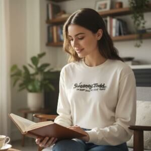 Sweeney Todd Long Sleeve Graphic Tee White Size L  Broadway Musical